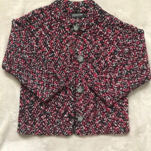 JONES NY SPECKLED CROPPED CARDIGAN SWEATER - PS